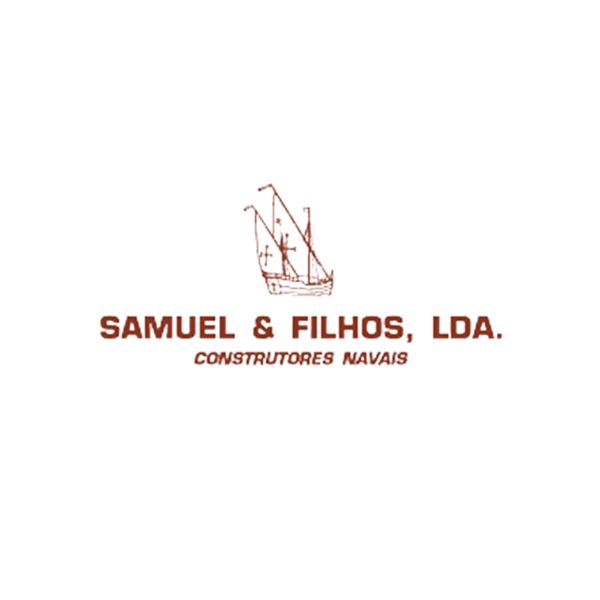 Logótipo da Samuel e Filhos. Uma empresa de construção naval que é cliente da Tintas e Pinturas. A Tintas e Pinturas é uma empresa que comercializa tintas e acessórios de pintura.