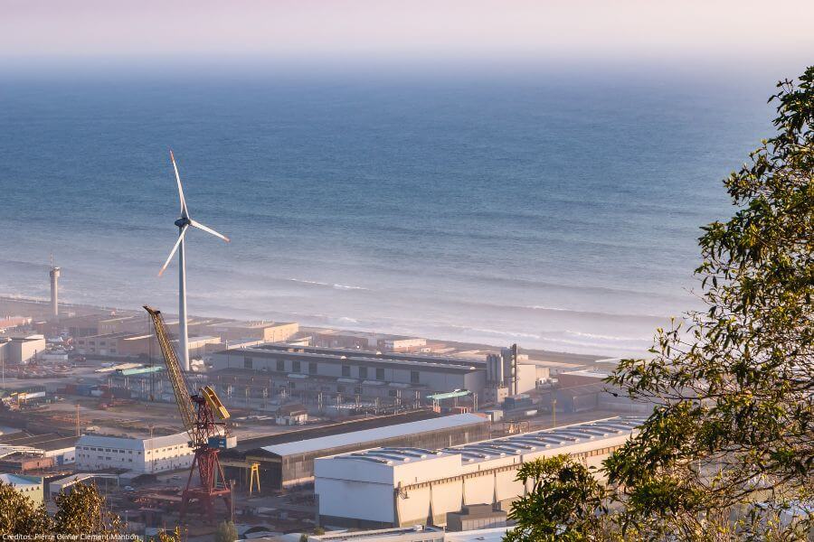 Vista panorâmica do Parque Empresarial da Praia Norte, em Viana do castelo, onde se localiza a Tintas e Pinturas, uma empresa que se dedica ao comércio de tintas e acessórios de pintura.