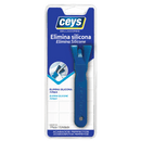 Embalagem da espátula que elimina silicone da marca Ceys. Trata-se de um raspador de cor azul.