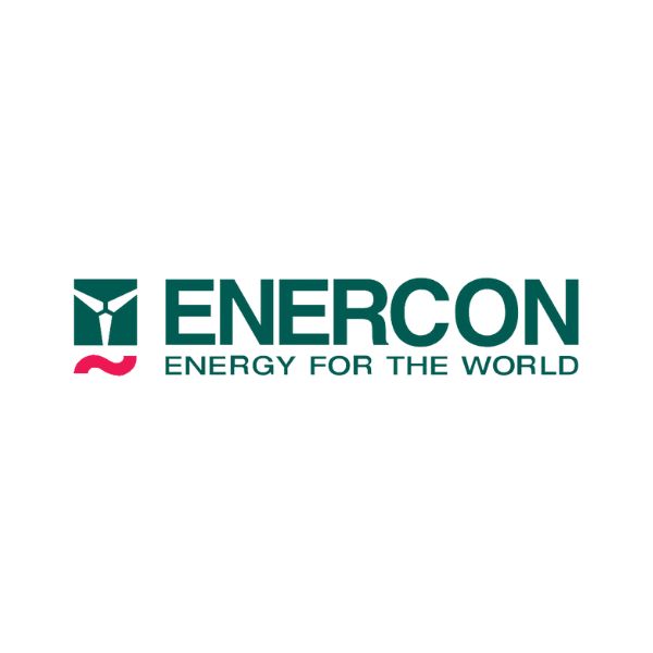 Logótipo da Enercon. Uma empresa que atua no setor das energias renováveis e que é cliente da Tintas e Pinturas. A Tintas e Pinturas é uma empresa especializada em soluções de pintura e proteção anticorrosiva.