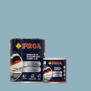 Embalagem do Esmalte de Poliuretano de Dois Componentes (2k) sobre um fundo de cor CINZENTO PÉROLA.