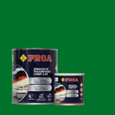 Embalagem do Esmalte de Poliuretano de Dois Componentes (2k) sobre um fundo de cor VERDE PRADO.