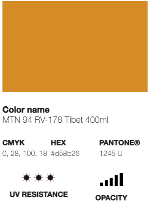 Catálogo de Cores do Spray Montana 94: laranja tibet.