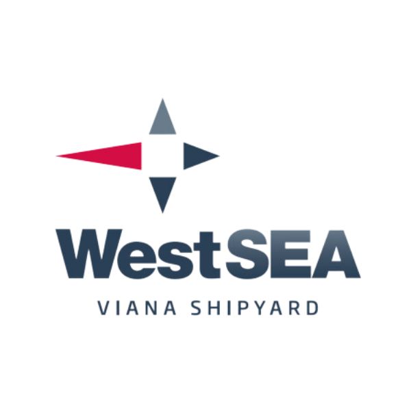 Logótipo da West Sea. Uma empresa de construção naval que é cliente da Tintas e Pinturas. A Tintas e Pinturas é uma empresa especializada em soluções de limpeza, preparação de superfícies e pintura adaptadas ao setor naval.