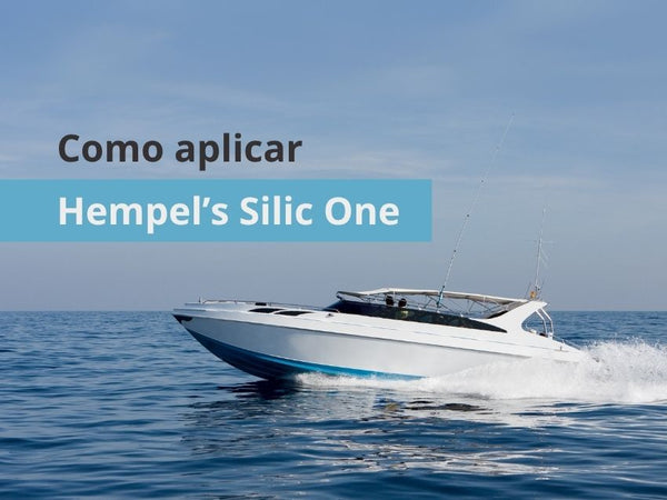 Imagem de iate a navegar, destacando-se o texto COMO APLICAR HEMPEL'S SILIC ONE.