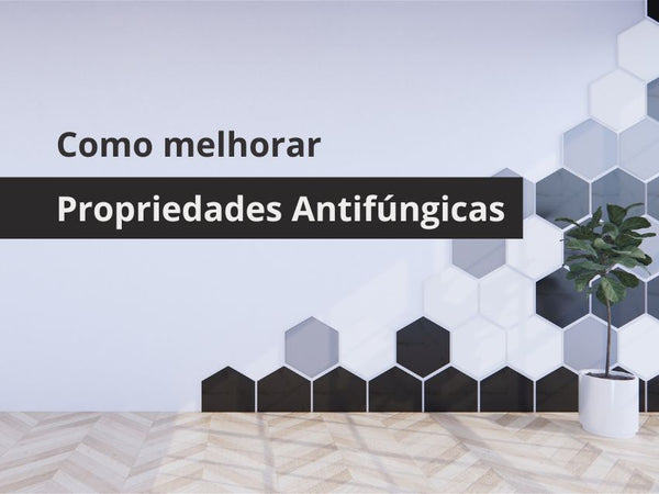 Parede interior de uma habitação com o seguinte texto em destaque: COMO MELHORAR AS PROPRIEDADES ANTIFÚNGICAS DA TINTA?