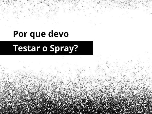 Superfície branca borrifada por um spray de cor preta. A imagem ilustra o artigo publicado no blogue da Tintas e Pinturas, com o título POR QUE DEVO TESTAR O SPRAY ANTES DE USAR?