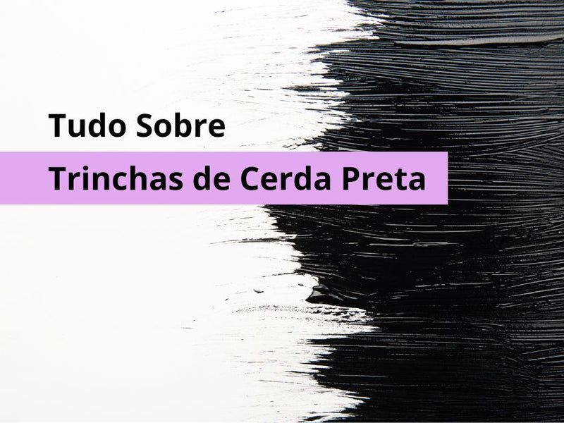 Ilustração do artigo TUDO SOBRE TRINCHAS DE CERDA PRETA, publicado no blogue da Tintas e Pinturas. Na imagem surgem uma camada de tinta preta após a passagem de uma trincha num superfície branca.