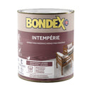 Embalagem do verniz Bondex Intempérie, disponível em acabamento acetinado ou brilhante.
