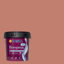 Embalagem da tinta para exteriores REVEPROA ACETINADA sob um fundo que ilustra a cor BRAGA do catálogo de cores para fachadas da marca Pinturas Proa.