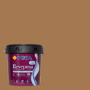 Embalagem da tinta para exteriores REVEPROA ACETINADA sob um fundo que ilustra a cor CHANTADA do catálogo de cores para fachadas da marca Pinturas Proa.