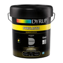 Embalagem da Dyrup Dyrulastic, a membrana elástica para exteriores que faz parte da coleção de tintas para fachadas da PPG Dyrup.