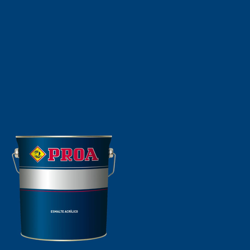 Embalagem do Esmalte Acrílico da Pinturas Proa sobre um fundo AZUL ELÉTRICO.