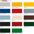 Listagem de cores do esmalte anticorrosivo Proanox que, no fundo, é uma tinta para ferrugem de aplicação direta no ferro.