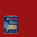 Embalagem do Esmalte Industrial Naval Proarapid Acetinado, da Pinturas Proa, sobre um fundo VERMELHO FERRUGEM.