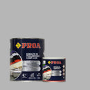 Embalagem do Esmalte de Poliuretano de Dois Componentes (2k) sobre um fundo de cor ALUMÍNIO.