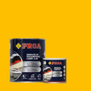 Embalagem do Esmalte de Poliuretano de Dois Componentes (2k) sobre um fundo de cor AMARELO.