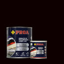 Embalagem do Esmalte de Poliuretano de Dois Componentes (2k) sobre um fundo de cor PRETO.