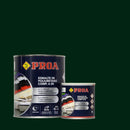 Embalagem do Esmalte de Poliuretano de Dois Componentes (2k) sobre um fundo de cor VERDE INGLÊS.