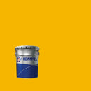 Lata de Hemuthane Enamel da Hempel sobre um fundo amarelo, cor identificada pelo fabricante com o número 20250, que corresponde ao código RAL 1021.
