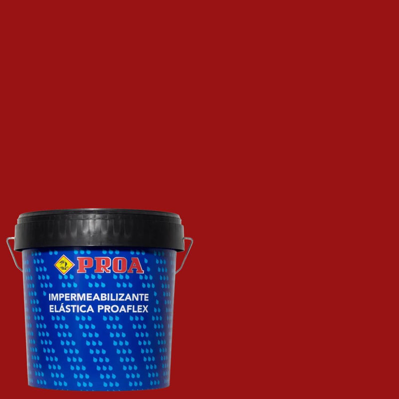 Embalagem do Impermeabilizante Transitável da Proa sobre um fundo de cor VERMELHO.