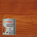 Embalagem do Lasur Acetinado Proaqua da Proa sobre um fundo de madeira MOGNO.