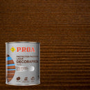 Lata de Lasur Solvente Decoraproa Mate da marca Pinturas Proa, sobre um fundo de madeira NOGUEIRA.