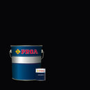 Lata de tinta poliuretano altos sólidos de acabamento acetinado da marca Pinturas Proa, sobre um fundo de cor PRETO INTENSO.