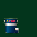 Lata de tinta poliuretano altos sólidos de acabamento acetinado da marca Pinturas Proa, sobre um fundo de cor VERDE GARRAFA.
