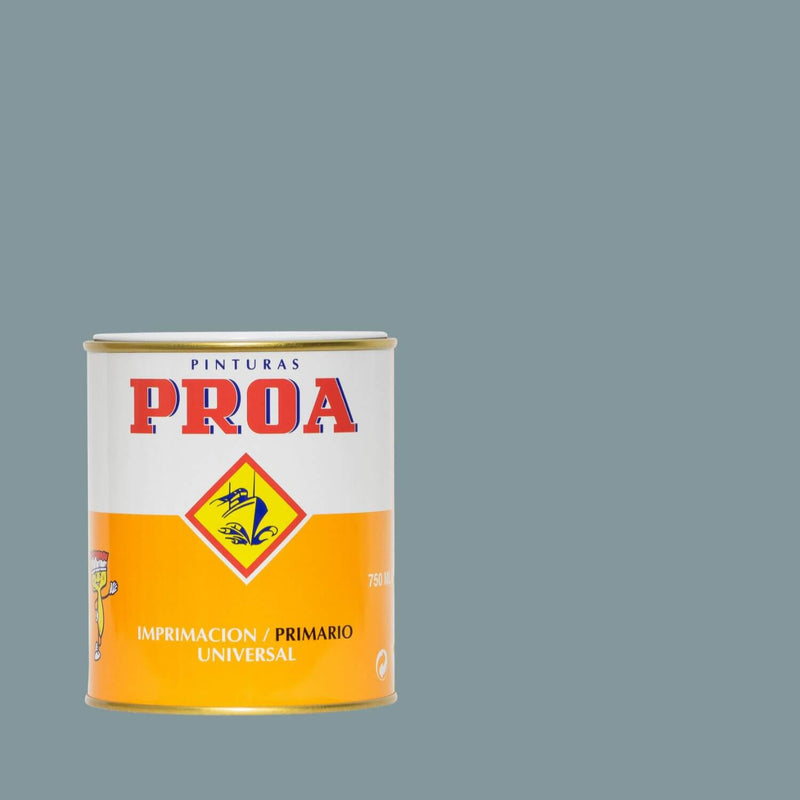 Embalagem do Primário Universal da Pinturas Proa sobre um fundo de cor CINZENTO MÉDIO.