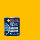 Embalagem do Esmalte Industrial BRILHANTE, da Pinturas Proa, sobre um fundo AMARELO.
