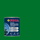 Embalagem do Esmalte Industrial BRILHANTE, da Pinturas Proa, sobre um fundo VERDE PRADO.