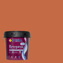 Embalagem da tinta para exteriores REVEPROA ACETINADA sob um fundo que ilustra a cor RIVEIRA do catálogo de cores para fachadas da marca Pinturas Proa.