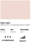 Catálogo de Cores do Spray Montana 94: castanho sensível.