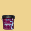 Embalagem da tinta para exteriores REVEPROA ACETINADA sob um fundo que ilustra a cor SALVATERRA do catálogo de cores para fachadas da marca Pinturas Proa.