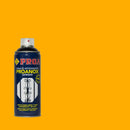 Lata do Spray Antioxidande Proanox sobre um fundo AMARELO GUINDASTE. O esmalte é para ser aplicado direto no ferro e na ferrugem.