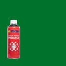 Embalagem do Spray Esmalte Sintético Proasol, da marca Pinturas Proa, sobre um fundo de cor VERDE PRADO.