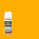 Lata de Spray Galvaproa sobre um fundo AMARELO GUINDASTE. O Spray Galvaproa é um esmalte de aplicação direta sobre o metal galvanizado.