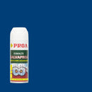 Lata de Spray Galvaproa sobre um fundo AZUL ELÉTRICO. O Spray Galvaproa é um esmalte de aplicação direta sobre o metal galvanizado.