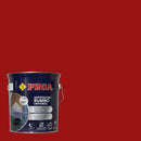 Lata de tinta antifouling universal da pinturas proa, sobre um fundo de cor VERMELHO FERRUGEM.