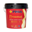 Embalagem da tinta plástica PROAMAT, para ambientes interiores e exteriores, da marca PINTURAS PROA.