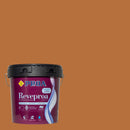 Embalagem da tinta para exteriores REVEPROA ACETINADA sob um fundo que ilustra a cor VALDEORRAS do catálogo de cores para fachadas da marca Pinturas Proa.