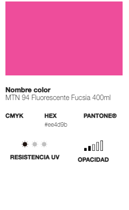 Catálogo de cores Spray Montana 94 Fluorescente: Rosa.