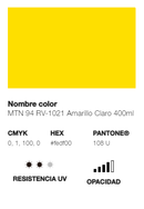 Catálogo de Cores do Spray Montana 94: amarelo claro.