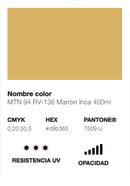 Catálogo de Cores do Spray Montana 94: amarelo inca.