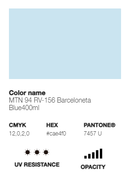 Catálogo de Cores do Spray Montana 94: azul barceloneta.