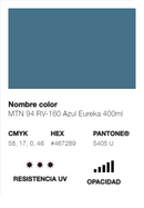 Catálogo de Cores do Spray Montana 94: azul eureka.