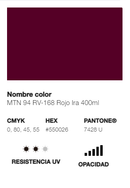 Catálogo de Cores do Spray Montana 94: vermelho ira.