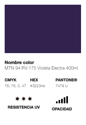Catálogo de Cores do Spray Montana 94: violeta electra.