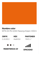 Catálogo de Cores do Spray Montana 94: laranja kalani.